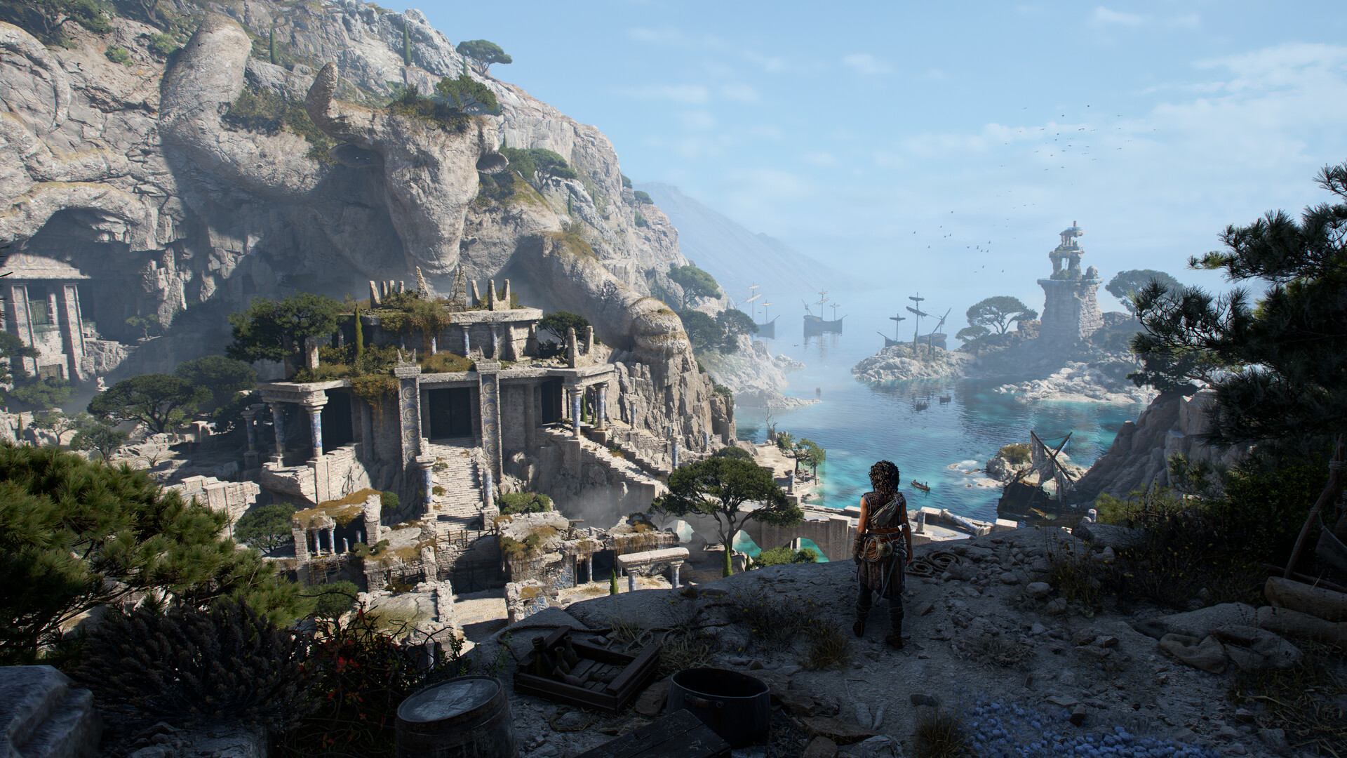 Sophia in the Minoan ruins on Minotaur's Island